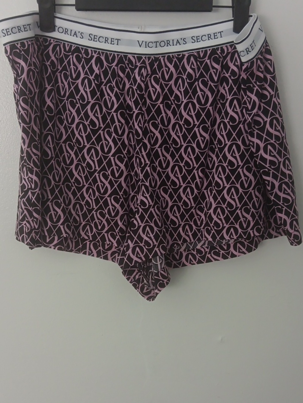 Victoria's Secret Black & Pink Monogram Lounge Shorts #3857